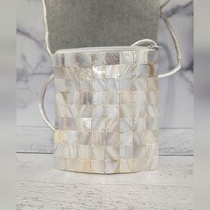 Mother of Pearl Tile Crossbody Mini Purse